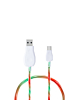 Visible USB A-C Glowing LED Fast Charging Cable (GREEN & RED) (3ft) (10W) (Only Ground Shipping)