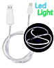 Visible USB A-C Flowing LED Fast Charging Cable (WHITE) (3ft) (10W) (Only Ground Shipping)