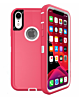 Heavy Duty Case for iPhone XR (HOT PINK & WHITE) (Only Ground Shipping)