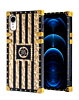 Shiny BLACK & GOLD Lines Square Case - 4 for iPhone XR (Only Ground Shipping)