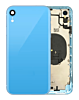 Shop the Back Housing Frame with Small Components Pre-Installed for iPhone XR in blue, without logo.