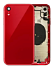 Stock up on the Back Housing Frame with Small Components Pre-Installed for iPhone XR in red, without logo.