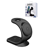 Brookstone (3in1) Curved Wireless Charging Station - BLACK (15W) (Only Ground Shipping)