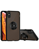 Hard PC Rear / Soft TPU Colorful Border Case with I-ring Holder - BLACK for iPhone XS Max (Only Ground Shipping)
