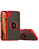 Hard PC Rear / Soft TPU Colorful Border Case with I-ring Holder - RED for iPhone XS Max (Only Ground Shipping)