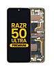 Main OLED Assembly with Frame for Motorola Razr Plus / Razr 50 Ultra (XT2451 / 2024) / Razr Plus (XT2557 / 2025) (PEACH FUZZ) (Premium)