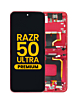 Main OLED Assembly with Frame for Motorola Razr Plus / Razr 50 Ultra (XT2451 / 2024) / Razr Plus (XT2557 / 2025) (HOT PINK) (Premium)
