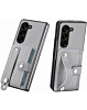 Carbon Fiber Texture Card Slot Wrist Strap Holder Case - WHITE for Galaxy Z Fold 6 (Only Ground Shipping)