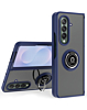 Galaxy Z Fold 7 Hard PC Rear / Soft TPU Colorful Border Case with I - ring Holder - NAVY BLUE (Only Ground Shipping)