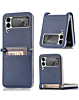 Galaxy Z Flip 4 Genuine Leather Case - BLUE (Only Ground Shipping)