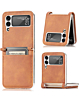 Galaxy Z Flip 4 Genuine Leather Case - BROWN (Only Ground Shipping)