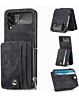Galaxy Z Flip 4 Wallet Case with Card Holder - BLACK (Only Ground Shipping)