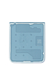 Back Glass with Camera Lens for Galaxy Z Flip 4 F721 (Service Pack) (NAVY BLUE)
