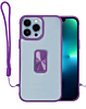 Hard Clear Magnetic Case with Hand Rope - PURPLE for iPhone 12 Pro Max (Only Ground Shipping)