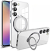 Galaxy S23 Plus Magnetic Clear Cases with Magsafe Ring Stand - SILVER (Only Ground Shipping)