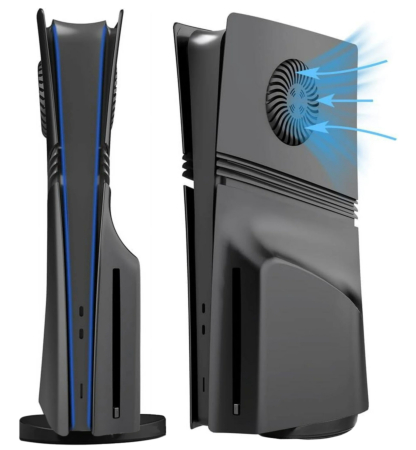 Faceplate Cover (BLACK) for PlayStation 5 Pro (Disc Edition) (V2) (NO LOGO) (Only Ground Shipping)