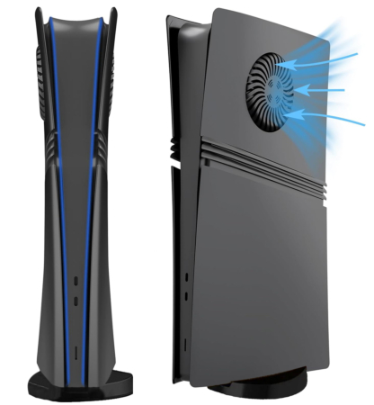 Faceplate Cover (BLACK) for PlayStation 5 Pro (Digital Edition) (V2) (NO LOGO) (Only Ground Shipping)