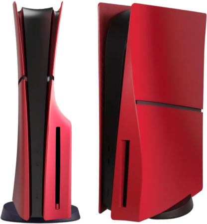 Faceplate Cover (RED) (4 Piece Set) for PlayStation 5 Slim Disc Edition (NO LOGO) (Only Ground Shipping)