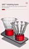 BEST 10S Ten Holes Aluminum 360 Rotating Magnetic Screwdriver Storage Rack (RED)