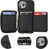 xBase by PowerPeak - Crossbody Zipper Purse for iPhone 14 Pro Max - (BLACK) (Only Ground Shipping)