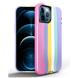Thinner Heavy Duty Rainbow Case - Style 1 for iPhone 13 Pro Max (Only Ground Shipping)