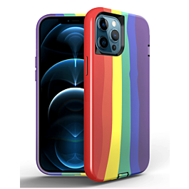 Thinner Heavy Duty Rainbow Case - Style 2 for iPhone 13 Pro Max (Only Ground Shipping)