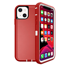 Heavy Duty Case for iPhone 13 Mini (RED & WHITE) (Only Ground Shipping)