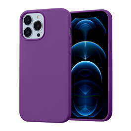 Soft Solid Silicone Case (Full Buttom Cover) - LIGHT PURPLE for iPhone 13 Pro (Only Ground Shipping)