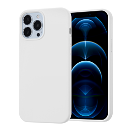 Soft Solid Silicone Case (Full Buttom Cover) - WHITE for iPhone 13 Pro Max (Only Ground Shipping)