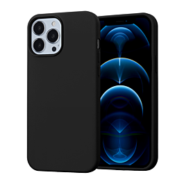 Soft Solid Silicone Case (Full Buttom Cover) - BLACK for iPhone 13 Pro (Only Ground Shipping)