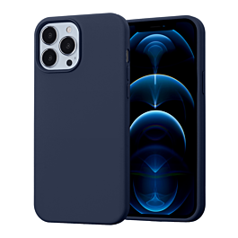 Soft Solid Silicone Case (Full Buttom Cover) - MIDNIGHT BLUE for iPhone 13 Pro Max (Only Ground Shipping)