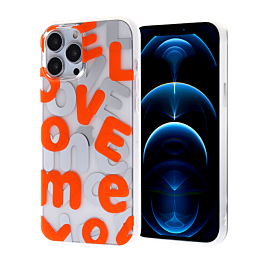 Love Me Printed Clear Case - E3 for iPhone 12 Pro Max (Only Ground Shipping)