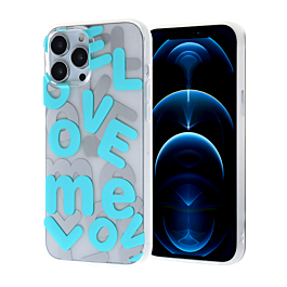 Love Me Printed Clear Case - E6 for iPhone 12 Pro Max (Only Ground Shipping)
