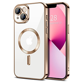Shiny Wireless Charging Clear Case - GOLD for iPhone 13 Mini (Only Ground Shipping)