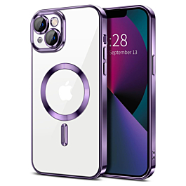Shiny Wireless Charging Clear Case - PURPLE for iPhone 13 Mini (Only Ground Shipping)