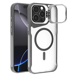 Matte Transparent Camera Stand Case with Wireless Charging - GRAY for iPhone 13 Pro (Only Ground Shipping)