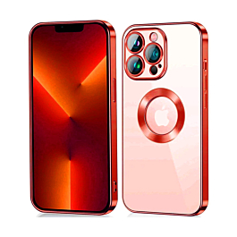 Shiny Wireless Charging Clear Case - RED for iPhone 13 Pro (Only Ground Shipping)