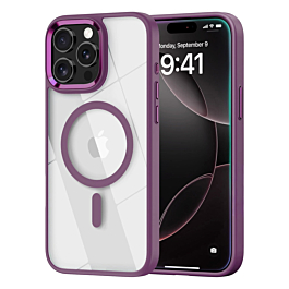 Shiny Magnetic Clear Cases - PURPLE for iPhone 13 Pro Max (Only Ground Shipping)