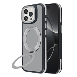 Matte Transparent Case with Wireless Charging Kickstand - GRAY for iPhone 13 Pro Max (Only Ground Shipping)