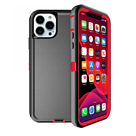 Heavy Duty Case for iPhone 13 Pro (BLACK & RED) (Only Ground Shipping)