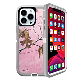 Heavy Duty Case for iPhone 13 Pro (CAMO PINK) (Only Ground Shipping)