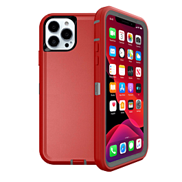 Heavy Duty Case for iPhone 13 Pro (RED & GRAY) (Only Ground Shipping)
