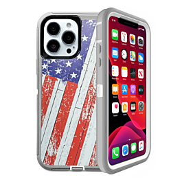 Heavy Duty Case for iPhone 13 Pro (US FLAG) (Only Ground Shipping)