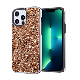 Bling Diamond Dual Layer Protection Case - ROSE GOLD for iPhone 13 Pro (Only Ground Shipping)