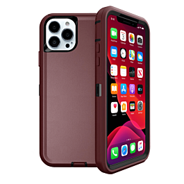 Heavy Duty Case for iPhone 13 Pro Max (MAROON & BLACK) (Only Ground Shipping)