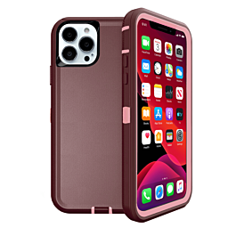 Heavy Duty Case for iPhone 13 Pro Max (MAROON & PINK) (Only Ground Shipping)