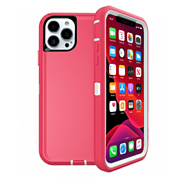 Heavy Duty Case for iPhone 13 Pro Max (HOT PINK & WHITE) (Only Ground Shipping)