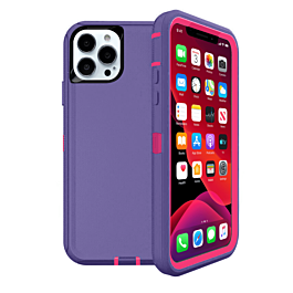 Heavy Duty Case for iPhone 13 Pro Max (DARK PURPLE & PINK) (Only Ground Shipping)