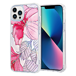 Flower Print Design Hard Clear Case - G06 for iPhone 13 Pro (Only Ground Shipping)