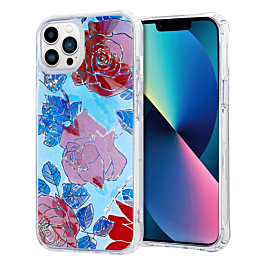 Flower Print Design Hard Clear Case - G08 for iPhone 13 Pro (Only Ground Shipping)